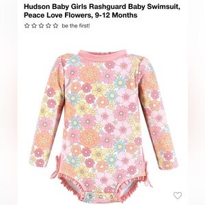 Hudson Baby Floral Baby Rashguard Swimsuit